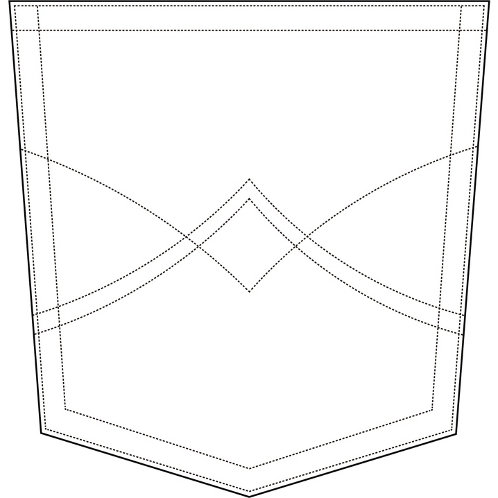 男直筒右后尖角口袋装饰线2