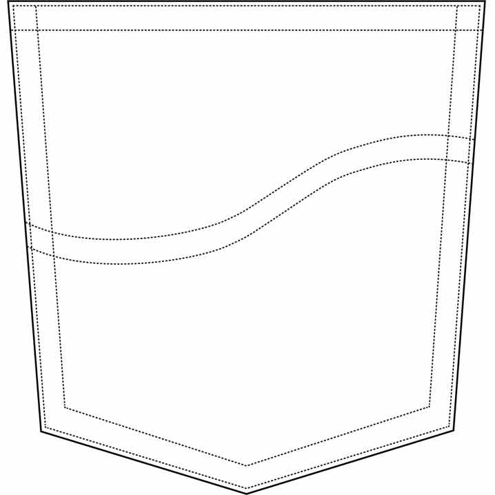 女直筒右后尖角口袋装饰线1