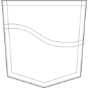 女直筒左后尖角口袋装饰线1