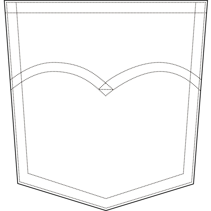 男直筒左后尖角口袋装饰线4