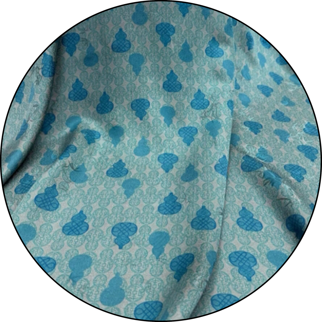 23姆米 蓝葫芦印花